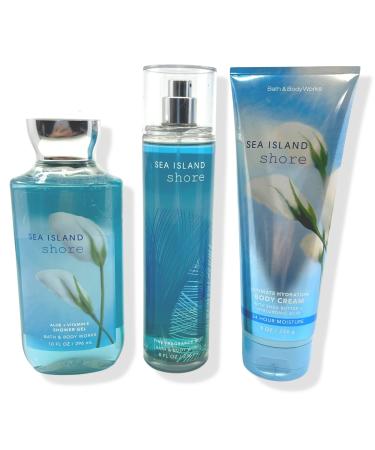 Sea Island Shore 8oz Fine Fragrance Mist 10oz Shower Gel and 8oz Body Cream 3-Piece Bath and Body Bundle