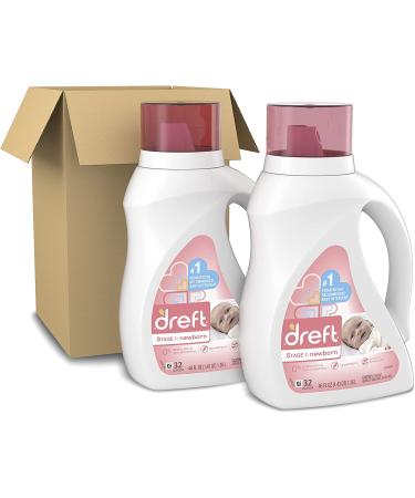 Dreft Stage 1 Newborn Hypoallergenic Baby Laundry Detergent - 64 Loads (Pack of 2) Natural & HE Friendly - Buy Online on GoSupps.com