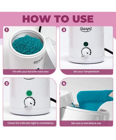 Starpil Mini Wax Warmer 4oz - Ideal for Hard Wax Beads - Adjustable Temperature Pot for Facial Hair Removal - Buy Online on GoSupps.com