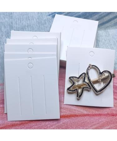 200 White Paper Hair Clip Display Cards - 6.3 x 7.3 cm for Organizing Hair Barrettes and Jewelry - Buy Online on GoSupps.com