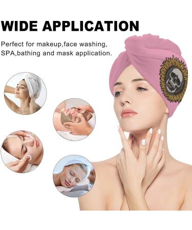Sunflower Skull Microfiber Hair Towel Wrap for Women - Super Absorbent Hair Turban (10"x26 - Buy Online on GoSupps.com