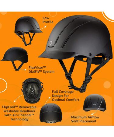 Troxel Spirit Horseback Riding Helmet - Black Duratec  Large (7 3/8-7 3/4) - Troxel Riding Helmets & 2 PK Long Open End No Knot Hairnet - Horse Riding Helmet for Kids - Troxel Helmet - Horse Helmet - Buy Online on GoSupps.com