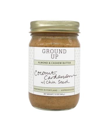 Ground Up Pdx, Nut Butter Almond Cashew Coconut Cardamom Chia Seed, 12 Ounce