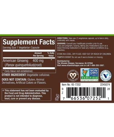 American Ginseng Full Spectrum Whole Root Supports Energy & Vitality (60 Vegetarian Capsules) - Buy Online on GoSupps.com