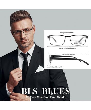 Blue Light Blocking Metal Readers 5-Pack for Men with Anti Eye Strain Technology - Brown/Black/Silver/Gunmetal/Gold 1.5 - Buy Online on GoSupps.com