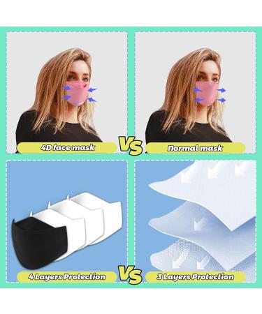 6PCS Reusable Breathable Washable 4 Layer Cloth Face Mask with Nose Wire - Adjustable Cotton Face Mask for Men and Women in Black - Buy Online on GoSupps.com