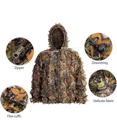 SCYLFEHDP Ghillie Suit - 3D Leafy Camo Suit for Men, Turkey Hunting, Lightweight Outdoor Gear - L (Fit Tall 5.9-6.2ft) - Buy Online on GoSupps.com