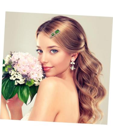 Healeved 3 Sets Crystal Pearl Hair Clip Bridal Hairpins Headdress Girl Hair Barrette Bridal Hair Clip Green Rhinestones Alligator Hair Clips Hair Pin Women Hair Accessories Alloy - Buy Online on GoSupps.com