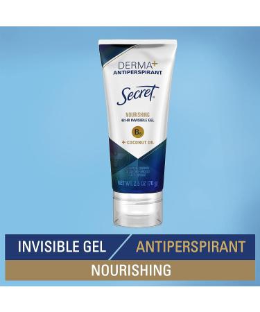Secret Derma+ Nourishing Antiperspirant & Deodorant with Vitamin B5 & Coconut Oil 48hr Protection - 2.5oz (Pack of 1) - Buy Online on GoSupps.com