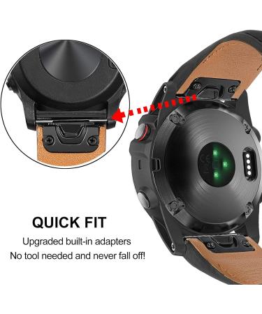 Trumir Leather Replacement Band for Garmin Fenix 7S Pro/6S - 20mm Quick Release Watch Bracelet - Buy Online on GoSupps.com