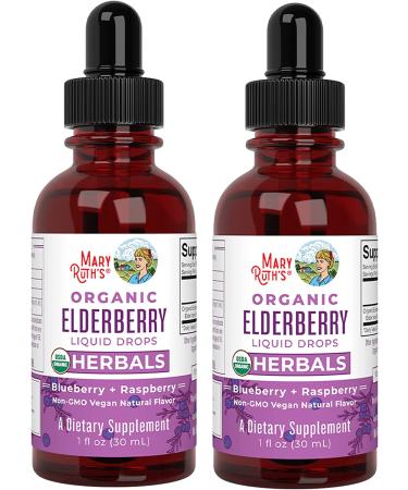MaryRuth's Organic Elderberry Syrup for Immune Support - 2 Pack | Vegan, Non-GMO, Gluten Free | Sambucus Elderberry Liquid Drops for Overall Health - Buy Online on GoSupps.com
