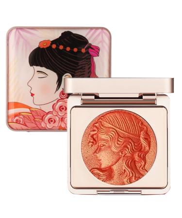 Embossed Smooth Powder Blush Palette Embossed Girl Blush For Cheeks Matte Face Powder Natural Makeup Waterproof Facial Cheek Blusher For Women Girls Shimmer Blush Palette Brightening Powder Boiling Sweet Orange 1 count (Pack of 1)