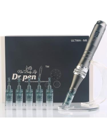 Dr. Pen Ultima M8 Professional Microneedling Pen - Wireless Derma Auto Pen - Amazing Skin Care Tool Kit for Face and Body - 6 Cartridges (3pcs 16pin + 3pcs 36pin) 3pcs 16-pin + 3pcs 36-pin Cartridges