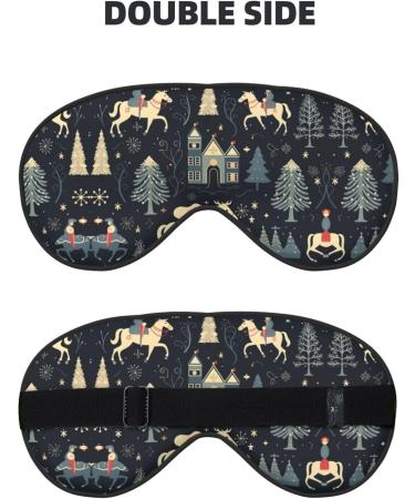 House Deer Tree Christmas Print Unisex Sleep Eye Mask - Soft Comfort Eye Shade for Travel Yoga & Shift Work - Buy Online on GoSupps.com