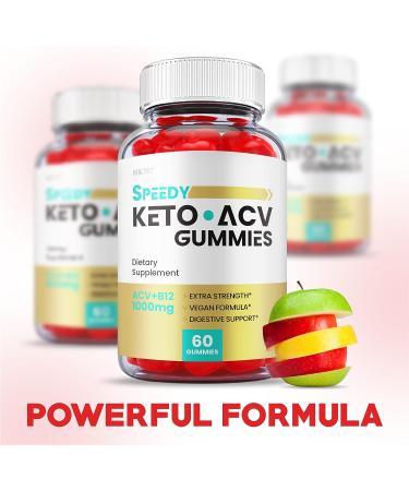 Speedy Keto ACV Gummies - Advanced Formula for Weight Loss - Vegan 1000mg with Apple Cider Vinegar and Vitamin B12 - 60 Gummies - Buy Online on GoSupps.com