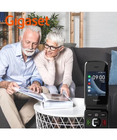 Gigaset GL7: Internet-Ready Mobile Phone with SOS Function, Large Buttons, WLAN, Bluetooth Hearing Aid Compatible, WhatsApp Button, Foldable Design - Black - Buy Online on GoSupps.com