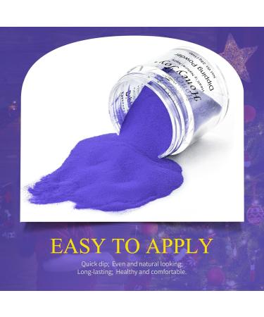 Dark Purple Nail Dip Powder - 28g/Box, No Lamp Cure, Natural Dry, Summer Gel Color (No.30) - Buy Online on GoSupps.com
