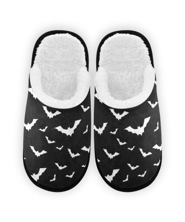 Umidedor Slippers Soft Memory Foam Non-Slip Indoor House Slippers Home Shoes For Bedroom Hotel Travel Spa 5-8 Halloween Bats