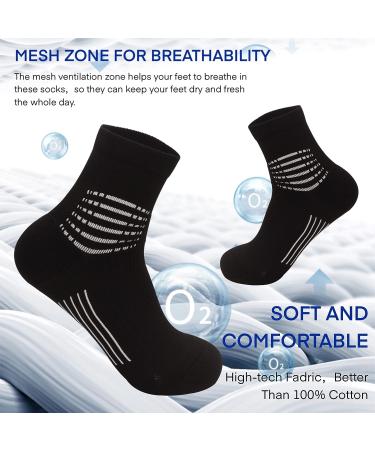JDQ Ankle Compression Socks - 6 Pairs, 15-20mmHg & 20-30mmHg Low Cut Athletic Running Socks for Women & Men, Size Large, Color Black - Buy Online on GoSupps.com