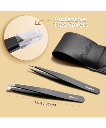Diodiva Tweezers for Eyebrows - Pack of 2 - Black - Buy Online on GoSupps.com