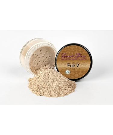 (Fair 2) (20gm Jar) FOUNDATION Mineral Makeup with SPF 18+ Full Coverage Matte Loose Powder Bare Face Cosmetics