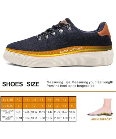 URRAX Men's Orthopedic Arch Support Sneakers for Plantar Fasciitis - Blue, Size 10 W2 - Buy Online on GoSupps.com