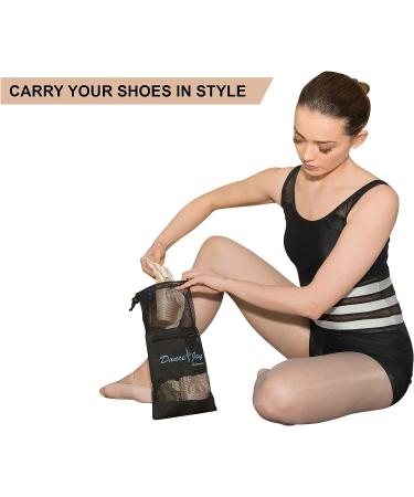 DanceJoy Women's Mesh Pointe Shoe Bag - Ideal Ballet Dance Accessory Bag in Black - Buy Online on GoSupps.com