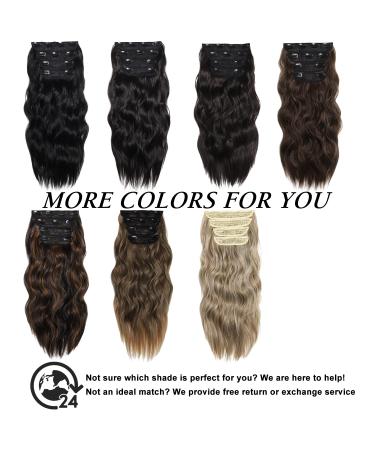 Faelbaty 20 Inch Black Curly Hair Extensions - Thick Wave Wig 4pcs Synthetic Fiber (1B#) - International Shipping Available - Buy Online on GoSupps.com
