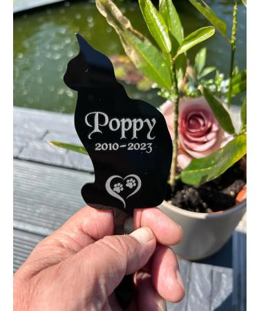 Personalised Cat Memorial Plaques Gift Pet Dog Rabbit Garden Sign Grave Marker Kitten - Buy Online on GoSupps.com