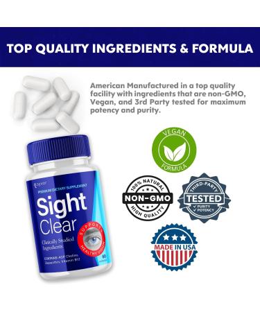 Sight Clear 20/20 Vision Vitamin Pills Sight Clear Eye Health Support Supplement SightClear Max Strength Vision and Eye Formula 60 Capsules - Pack Of 3 - Buy Online on GoSupps.com