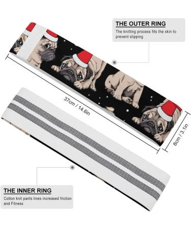 Christmas Puppies Pugs Resistance Bands | Non-Slip Booty & Yoga Straps for Workouts & Physical Therapy - Buy Online on GoSupps.com