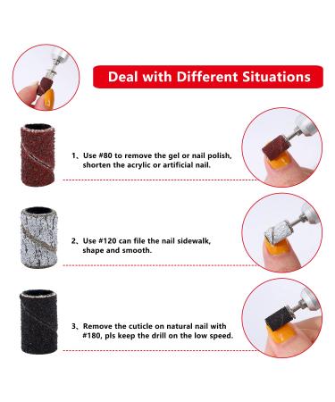 BNG E File Sanding Bands 80/120/180 Grit 210pcs Nail Drill Sanding Bands with Box - Nail Art Sanding Tape Set + 3/32 inch Nail Drill Bit - Buy Online on GoSupps.com