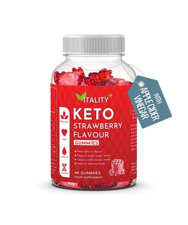 Keto Gummies Weight Loss Support Food Supplement - Strawberry Flavour 60 Gummies Low Calorie Snacks - No Added Sugars - Appetite Control & Energy Boost - Vegan and Gluten Free 60 count (Pack of 1)