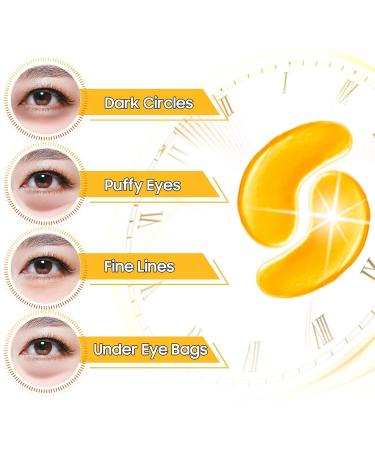 Adofect Gold Collagen Powder Eye Mask - 29 Pairs Under Eye Gel Pads with Hyaluronic Acid for Dark Circles Puffy Eyes & Wrinkles - Refresh & Revitalize Your Eyes - Buy Online on GoSupps.com