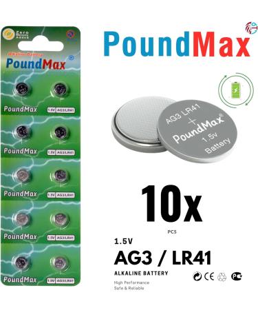 Buy AG3 LR41 Batteries 1.5V Alkaline Button Cell - 10 Count | Durable & Long-Lasting | Fast International Shipping - Buy Online on GoSupps.com