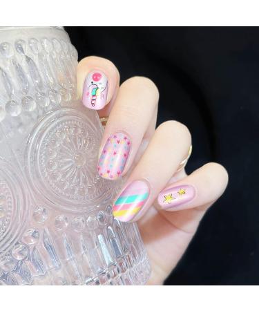 96-Piece Kids Fake Nails Set with Nail Glue - Short False Nails for Children Girls | Pre-Glue, Full Cover, Lovely Design - Ready to Wear Press-On Gel Nails (B) - Buy Online on GoSupps.com