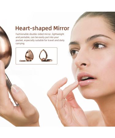 EYIDADAE Heart-Shaped Antique Red Mini Pocket Mirror for Travel - Stylish Makeup Accessory - Buy Online on GoSupps.com