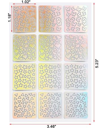 MwooT 288 Pieces Nail Vinyls Nail Stencils Sticker Sheets Set for Nail Art Design Tip Decals 24 Sheets with 96 Designs - Buy Online on GoSupps.com