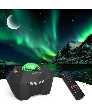 Cadrim Projector Star Aurora Moon Projector Sky Night LED Light Starry 3 in 1 Multicolor Bluetooth Speaker Remote Control Voice Timer Projection Lamp Bedroom Party Stage Wedding Gift Baby Sleep Mood aurora moon stars Black