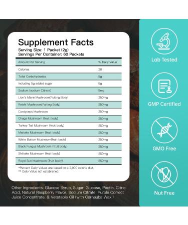 TOMEISOR Lions Mane Mushroom Gummies for Adults 10 in 1 Mushroom Supplement Brain Supplements for Memory and Focus & Cognitive Performance with Chaga Reishi etc. 60 Gummies Individually Packaged - Buy Online on GoSupps.com
