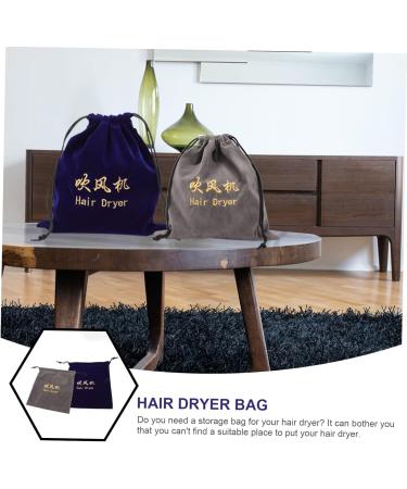 FOMIYES 4 Pcs Storage Bag Drawstring Hair Dryer Pouch Travel Jewelry Bag Portable Hair Dryer Case Velvet - Buy Online on GoSupps.com