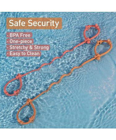 Silicone Toy Safety Straps - Stretchable & Adjustable Pacifier Clip Sippy Cup Leash - BPA Free - 2 Pack (Ether) - Buy Online on GoSupps.com