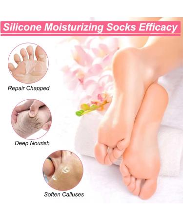 BUSOHA Silicone Socks for Dry Cracked Feet - 3 Pairs Moisturizing Foot Spa Socks for Women in 3 Colors - Buy Online on GoSupps.com