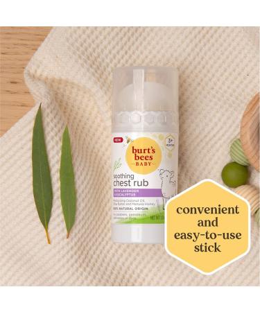 Organic Baby Chest Rub Stick with Coconut Oil, Shea Butter, Manuka Honey - Lavender & Eucalyptus scent - Buy Online on GoSupps.com