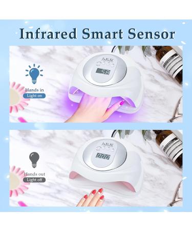 UV Nail Lamp Gel Nail Lamp Nail Dryer 180W Professional UV LED Nail Lamp UV Lamps for Gel Nails with Automatic Sensor/4 Timer Setting UV LED Nail Lamp Curing Lamp for Home Salon 23*11-White - Buy Online on GoSupps.com