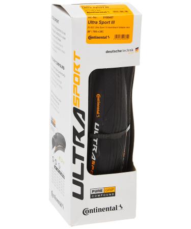 Continental Ultra Sport III Road Cycling Bike Tire Black 700x25 Clincher PureGrip