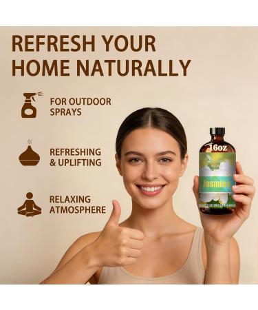 Magnolia Essential Oil and Jasmine Essential Oil 16 Fl Oz - Magnolia & Jasmine Oil for Diffuser Aromatherapy Home Fragrance Skin & Hair Care DIY Candle & Soap Making Yoga - Buy Online on GoSupps.com