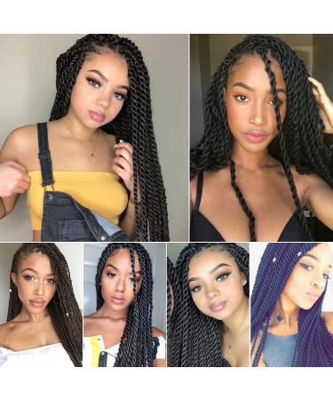 VIOLET 18 Inch Senegalese Twist Crochet Hair Pre Looped 8 Packs | 35 Strands A Pack | Crochet Braids for Black Women | Crochet Twist Hairstyles (1B) - Buy Online on GoSupps.com
