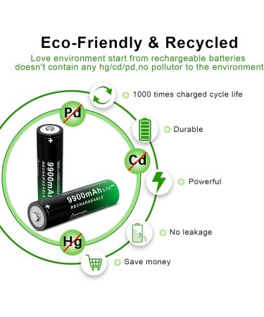 18650 Rechargeable Batteries 9900mAh - 8 Pack Li-ion Button Top for Headlamp & Flashlight | International Shipping - Buy Online on GoSupps.com