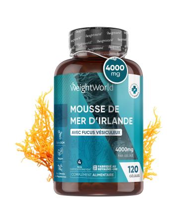 Irish Sea Moss 4000mg - 120 Capsules (4 Months) - Rich in Multivitamins and Minerals - Irish Sea Moss Capsules General Wellness - Natural Vegan Seaweed - Magnesium Stearate Free